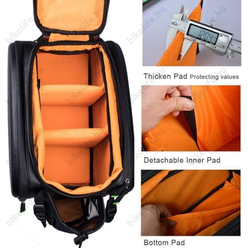 RockBros táska csomagtartóra 3 részes vízálló bővíthető 17-35L kapacitás fekete, esővédővel