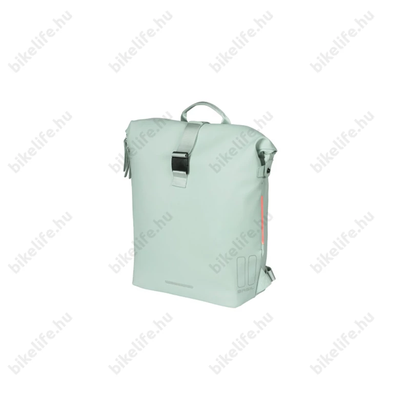 Basil SoHo Backpack táska csomagtartóra 17L kapacitás világítással hátizsák funkció, pasztel zöld