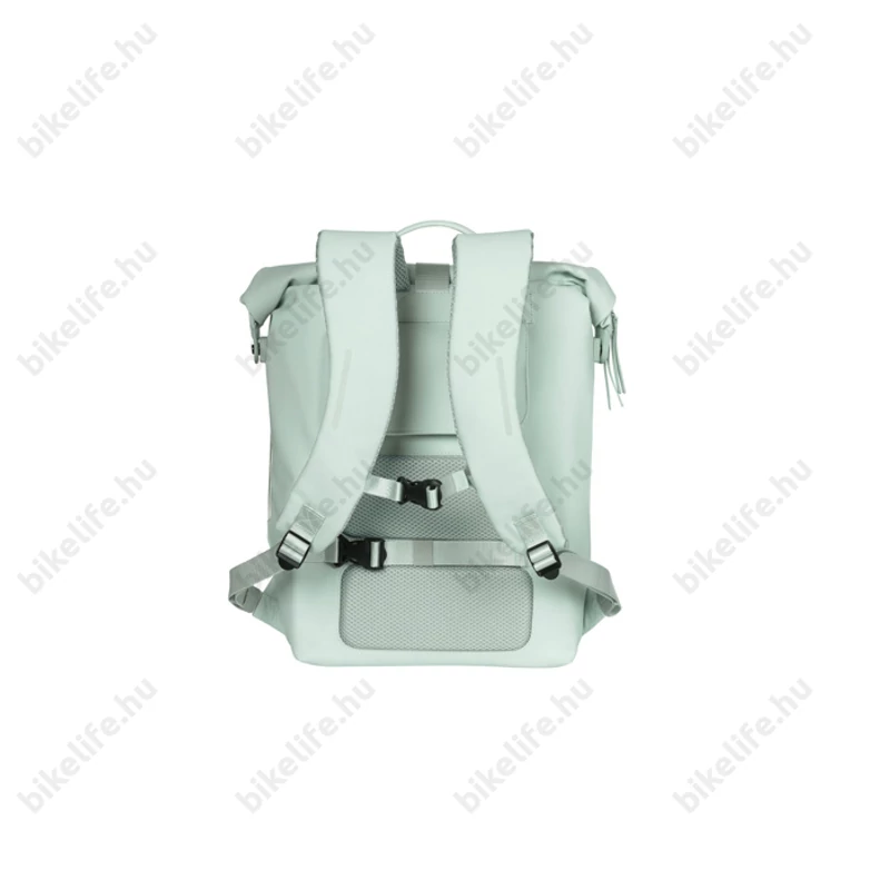 Basil SoHo Backpack táska csomagtartóra 17L kapacitás világítással hátizsák funkció, pasztel zöld