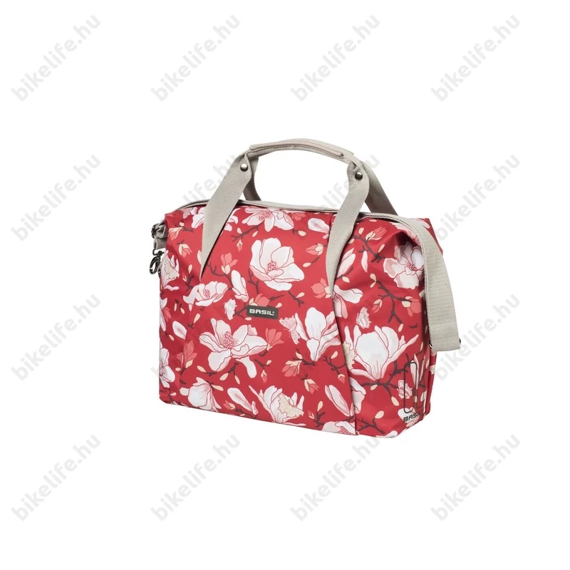 Basil Magnolia Carry All táska csomagtartóra 18L kapacitás, fényvisszaverős, poppy piros
