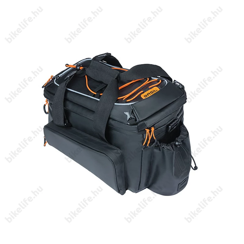 Basil Miles Tarpaulin táska csomagtartóra 9-36L bővíthető kapacitás, adapter nélkül, fekete-narancs