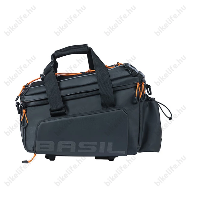 Basil Miles Tarpaulin táska csomagtartóra 9-36L bővíthető kapacitás, adapter nélkül, fekete-narancs