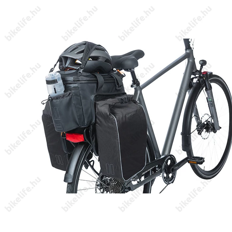 Basil Miles Tarpaulin táska csomagtartóra 9-36L bővíthető kapacitás, adapter nélkül, fekete-narancs