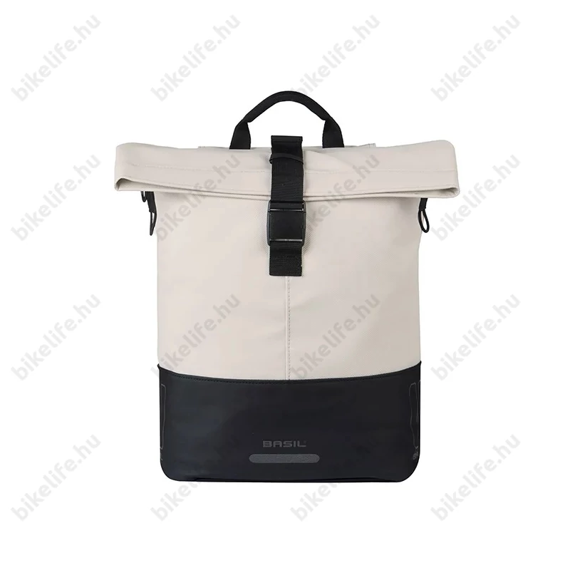 Basil Cove Shopper csomagtartóra szerelhető táska 1 részes 16l, akasztható-biztosítható, fehér/fekete