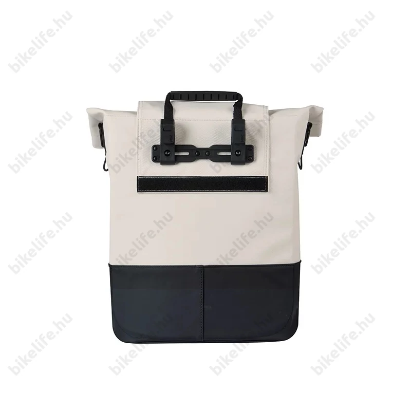 Basil Cove Shopper csomagtartóra szerelhető táska 1 részes 16l, akasztható-biztosítható, fehér/fekete