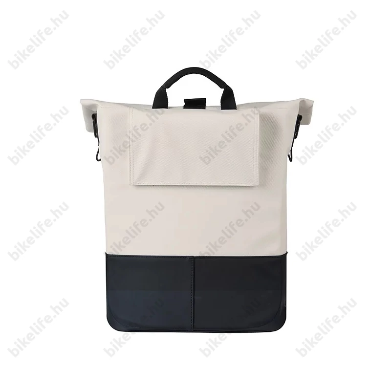 Basil Cove Shopper csomagtartóra szerelhető táska 1 részes 16l, akasztható-biztosítható, fehér/fekete