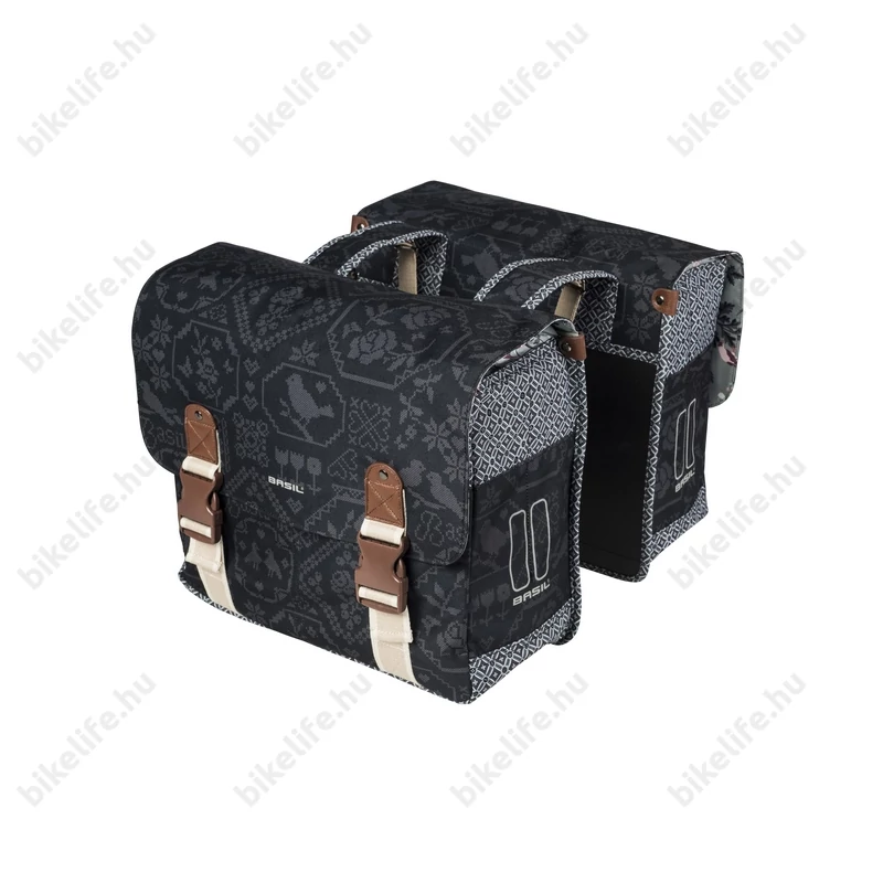 Basil Boheme Double 2 részes táska csomagtartóra 35L kapacitás, fekete színű