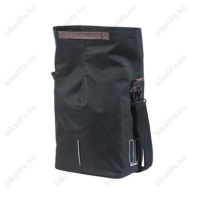 Basil City Shopper csomagtartóra szerelhető táska 1 részes 16l, akasztható-biztosítható mik hooks, fekete