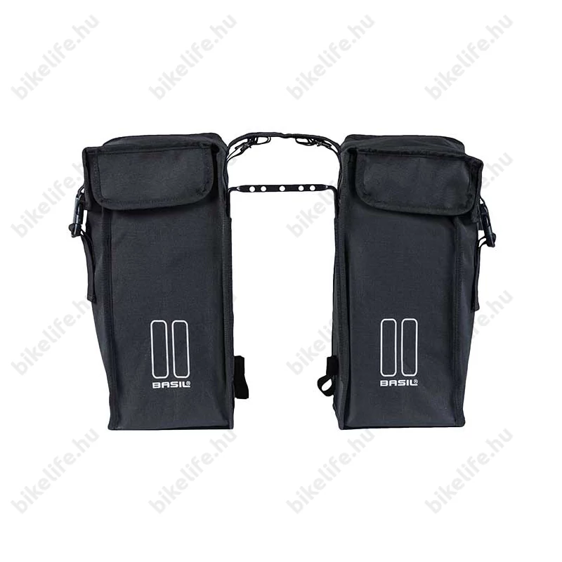 Basil Mara XXL Double Bag 2 részes táska csomagtartóra 47L kapacitás, fekete színű