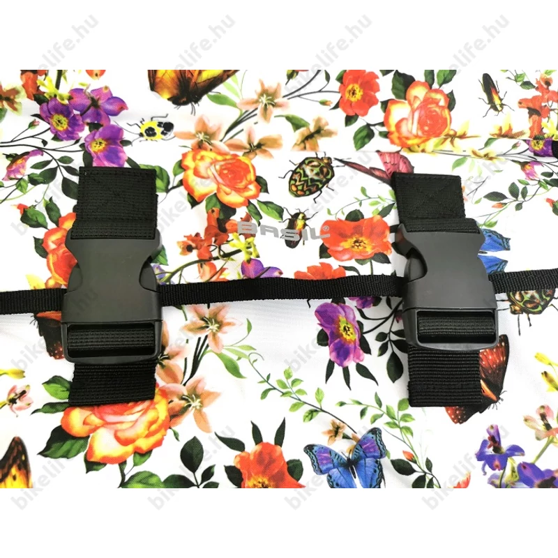 Basil Mara XL Double Bag 2 részes táska csomagtartóra 35L kapacitás, vízlepergető, virágos