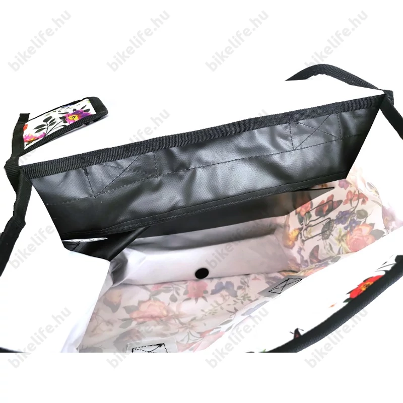 Basil Mara XL Double Bag 2 részes táska csomagtartóra 35L kapacitás, vízlepergető, virágos