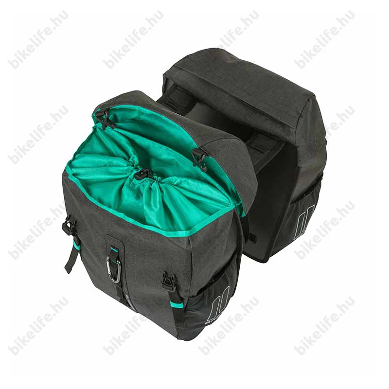 Basil Discovery Double 2 részes táska csomagtartóra 18L kapacitás, pántos rögzítés, szürke színű