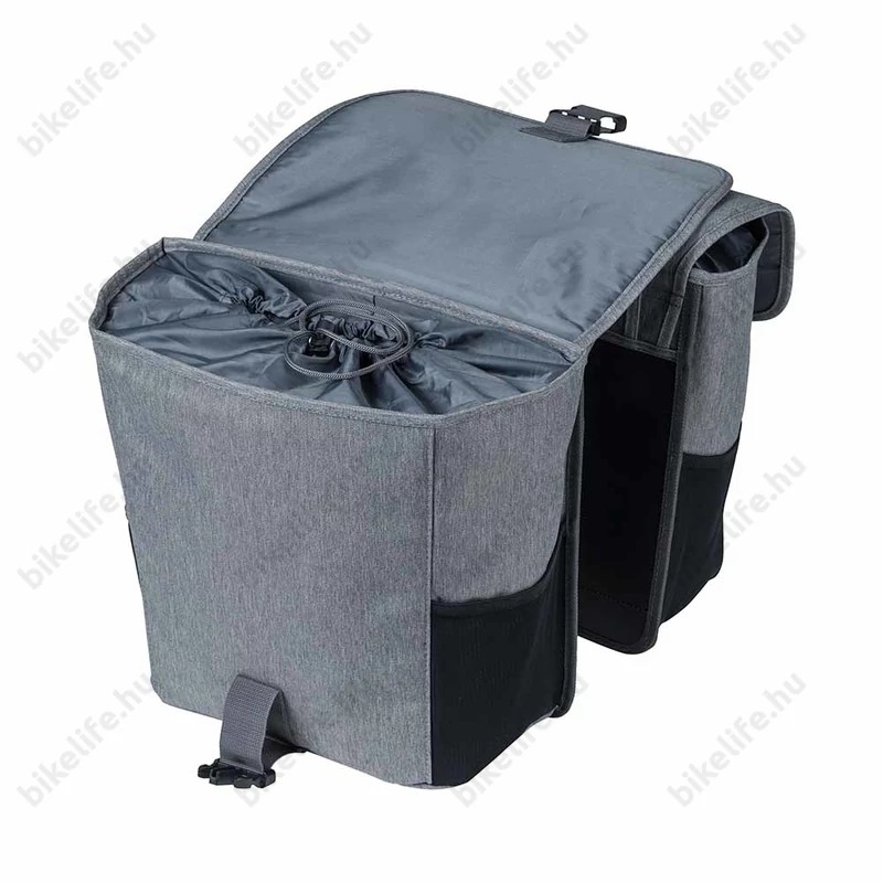 Basil Go Double Bag 2 részes táska csomagtartóra 32L kapacitás, pántos rögzítés, szürke színű