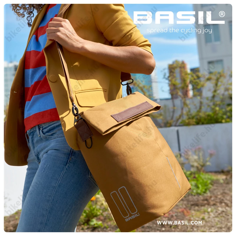 Basil City Shopper csomagtartóra szerelhető táska 1 részes 16l, akasztható-biztosítható, barna