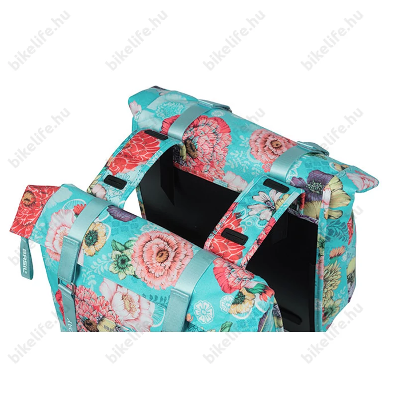 Basil Bloom Field 2 részes táska csomagtartóra 35L kapacitás, kék/virágos színű