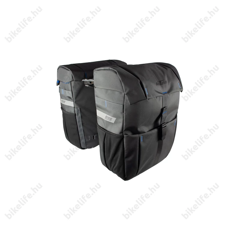 KTM Sport Double csomagtartó táska 2 részes 2x18,5 liter kapacitással Snap-It gyorsrögzítővel szürke/kék