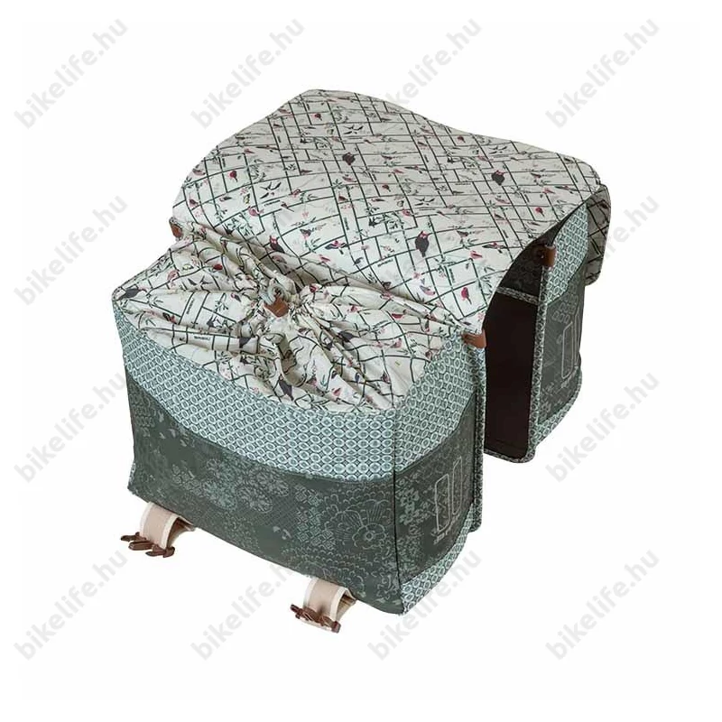 Basil Boheme Double Bag dupla táska csomagtartóra 35L kapacitás, forest zöld