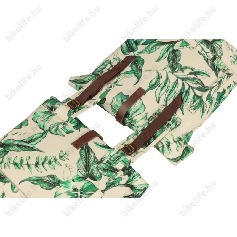 Basil Ever-Green Double Bag táska csomagtartóra 2 részes 28-32L kapacitás, fényvisszaverős, bézs