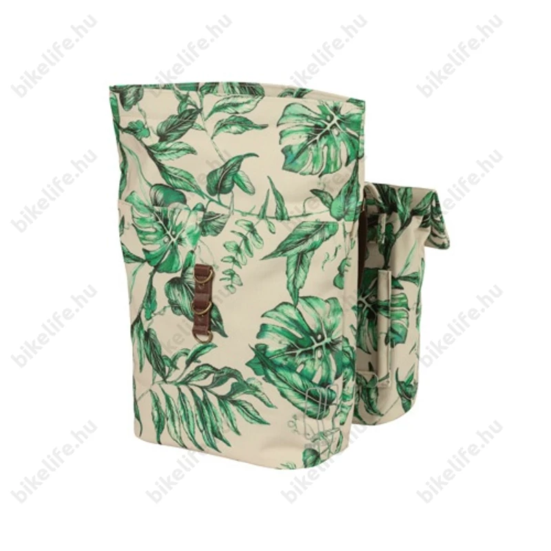 Basil Ever-Green Double Bag táska csomagtartóra 2 részes 28-32L kapacitás, fényvisszaverős, bézs