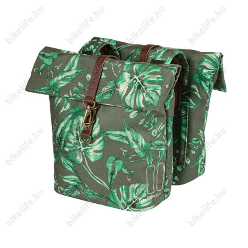 Basil Ever-Green Double Bag táska csomagtartóra 2 részes 28-32L kapacitás, fényvisszaverős, thyme zöld
