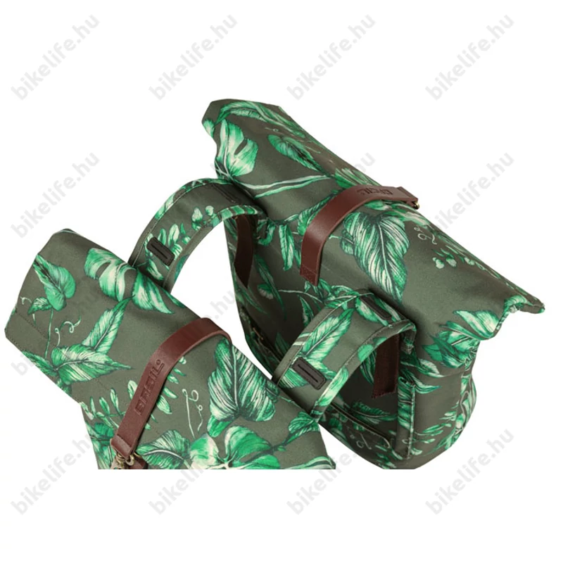 Basil Ever-Green Double Bag táska csomagtartóra 2 részes 28-32L kapacitás, fényvisszaverős, thyme zöld