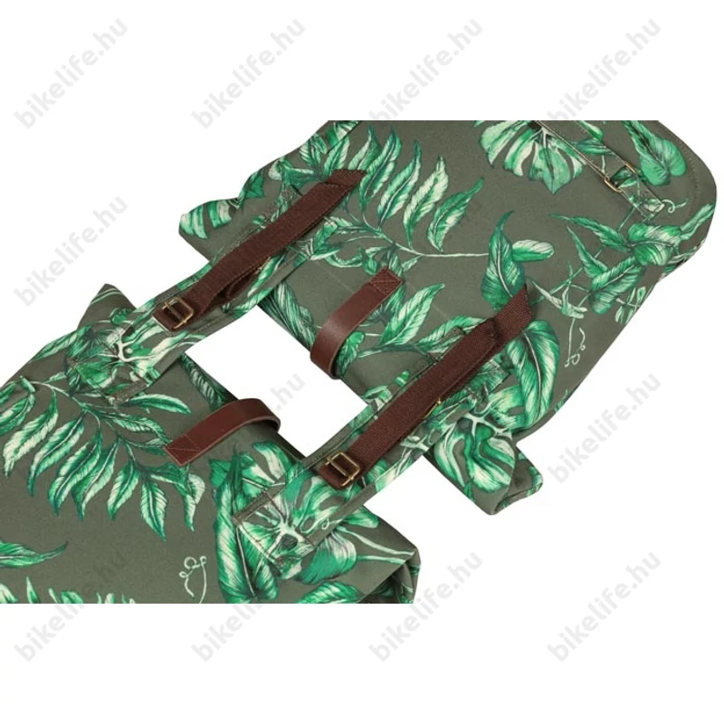 Basil Ever-Green Double Bag táska csomagtartóra 2 részes 28-32L kapacitás, fényvisszaverős, thyme zöld