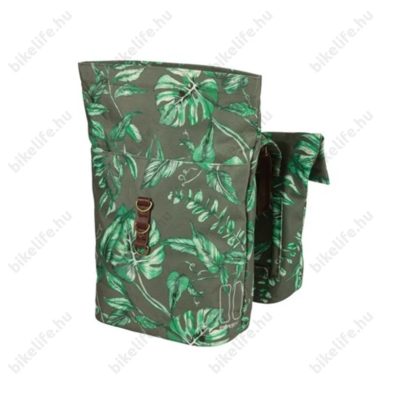 Basil Ever-Green Double Bag táska csomagtartóra 2 részes 28-32L kapacitás, fényvisszaverős, thyme zöld