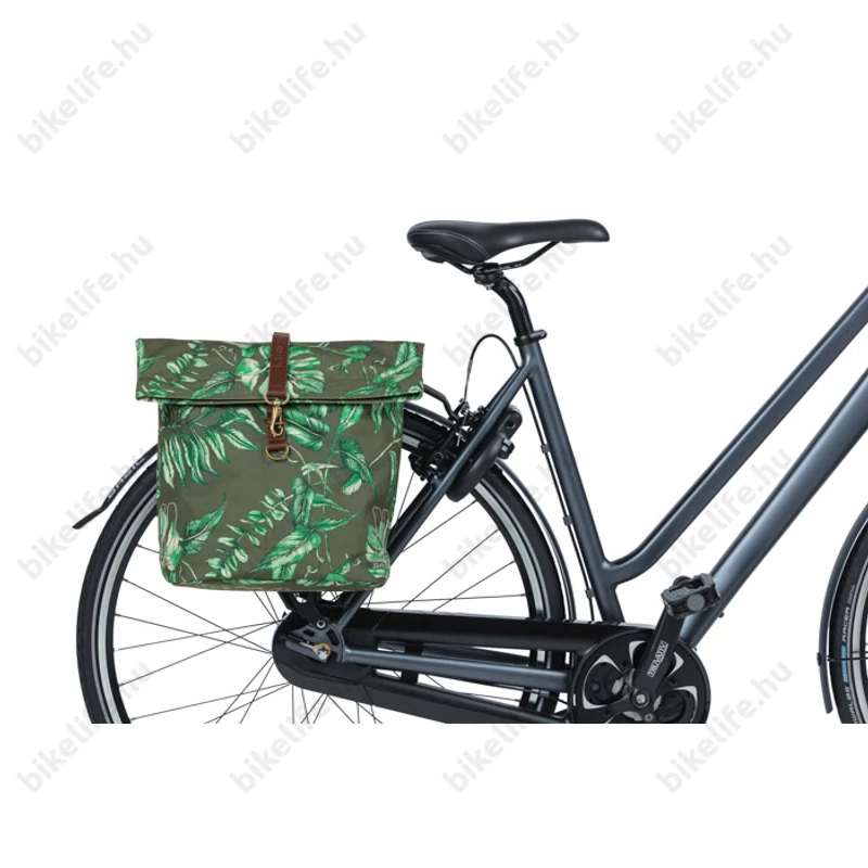 Basil Ever-Green Double Bag táska csomagtartóra 2 részes 28-32L kapacitás, fényvisszaverős, thyme zöld