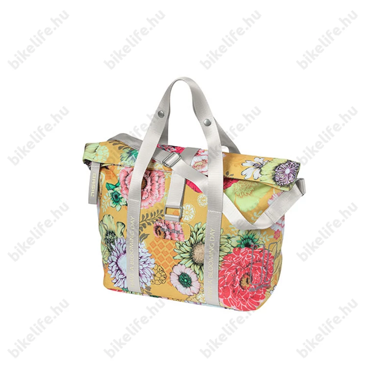 Basil BLoom Field Handbag táska csomagtartóra vagy kormányra 8-11L kapacitás sárga-virágos színű