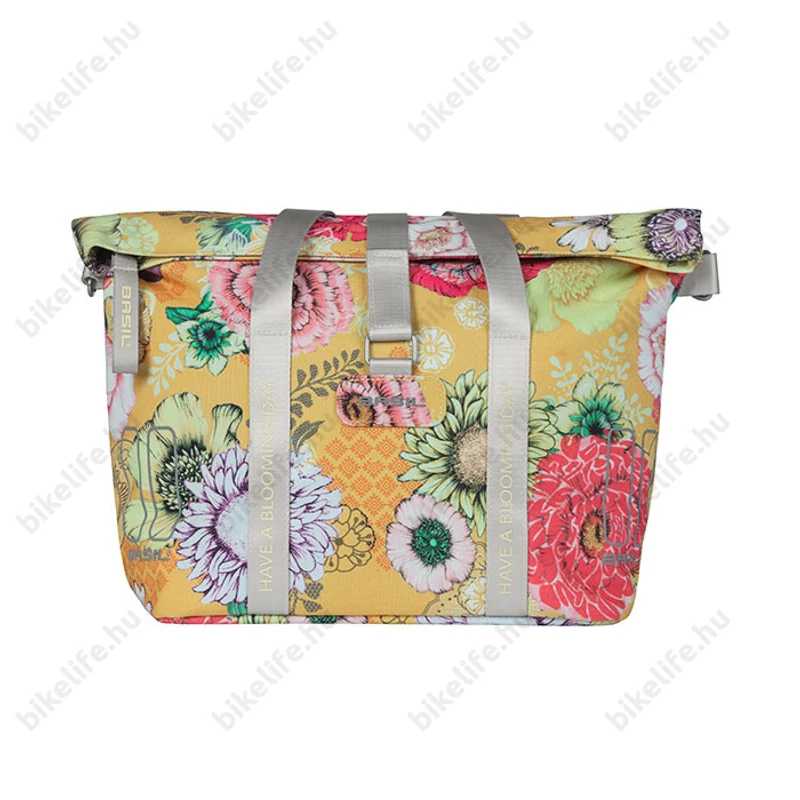 Basil BLoom Field Handbag táska csomagtartóra vagy kormányra 8-11L kapacitás sárga-virágos színű