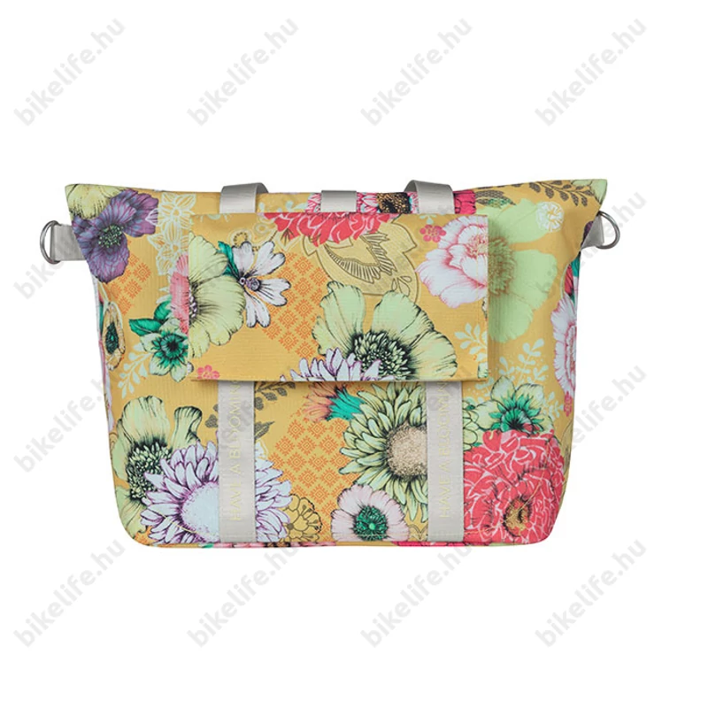 Basil BLoom Field Handbag táska csomagtartóra vagy kormányra 8-11L kapacitás sárga-virágos színű