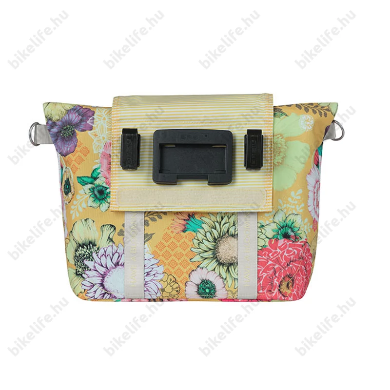 Basil BLoom Field Handbag táska csomagtartóra vagy kormányra 8-11L kapacitás sárga-virágos színű