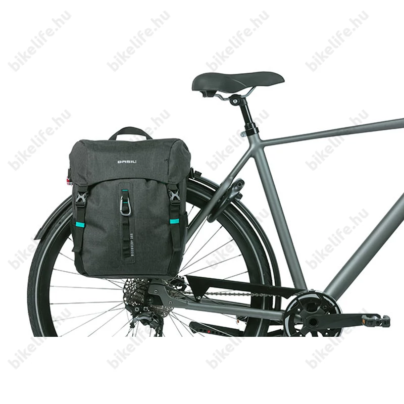 Basil Discovery 365D Single Pannier táska csomagtartóra 1 részes, 20L kapacitás, sötétszürke gyorszáras L-es