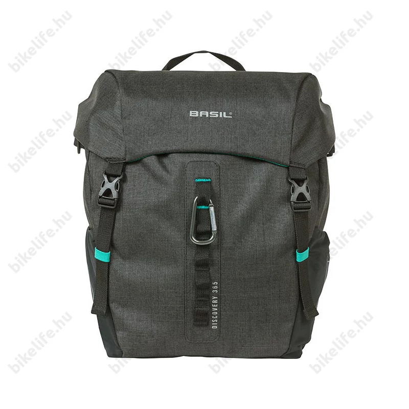 Basil Discovery 365D Single Pannier táska csomagtartóra 1 részes, 20L kapacitás, sötétszürke gyorszáras L-es