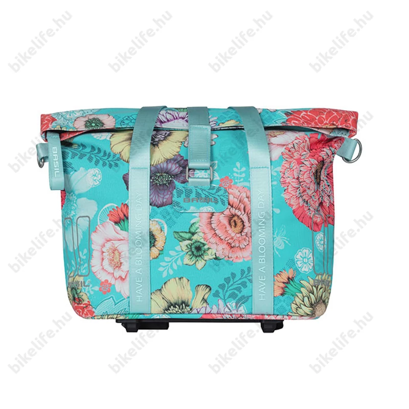 Basil BLoom Field Handbag táska csomagtartóra vagy kormányra 8-11L kapacitás kék-virágos színű