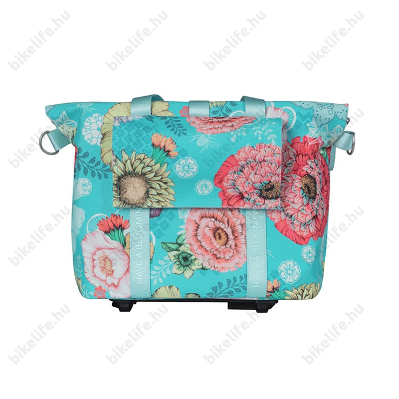 Basil BLoom Field Handbag táska csomagtartóra vagy kormányra 8-11L kapacitás kék-virágos színű
