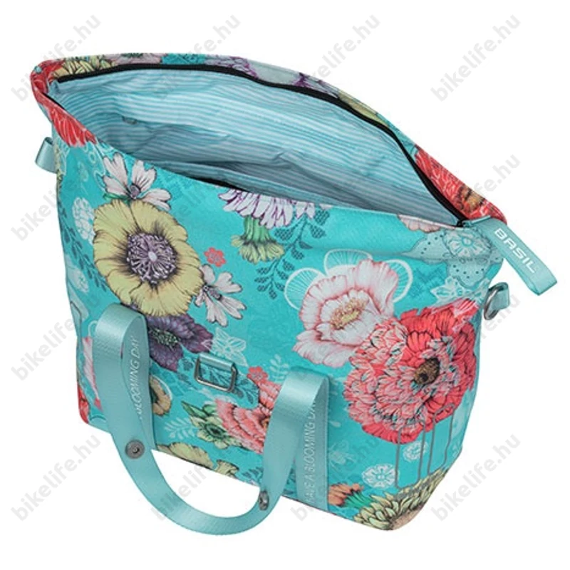 Basil BLoom Field Handbag táska csomagtartóra vagy kormányra 8-11L kapacitás kék-virágos színű