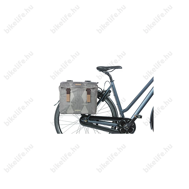 Basil Elegance Double Bag táska csomagtartóra 2 részes 40-49L kapacitás, szürke