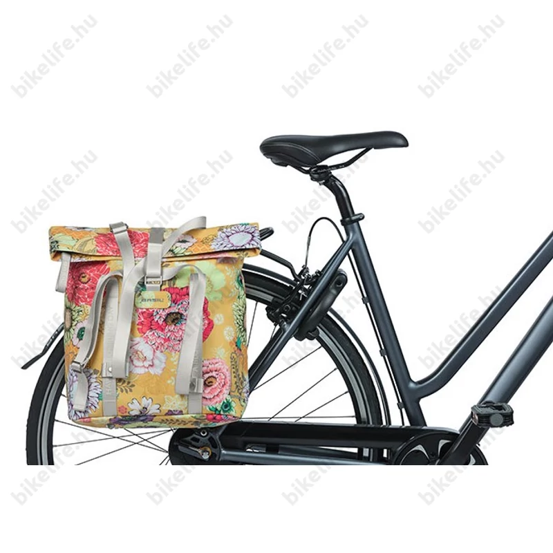 Basil Bloom Field Shopper táska csomagtartóra 15-20L, sárga/virágos