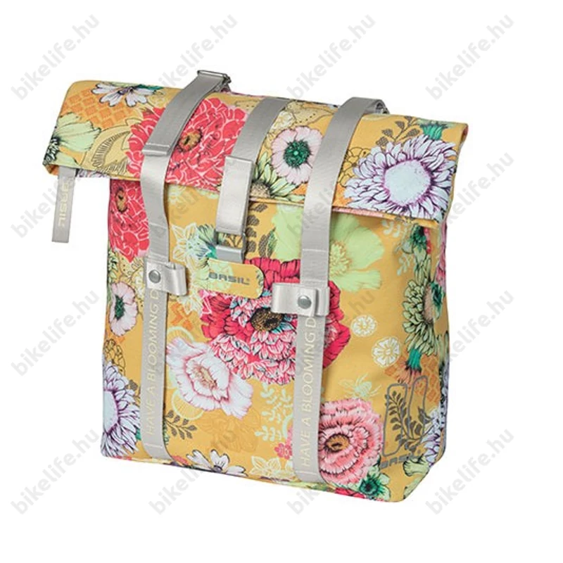 Basil Bloom Field Shopper táska csomagtartóra 15-20L, sárga/virágos