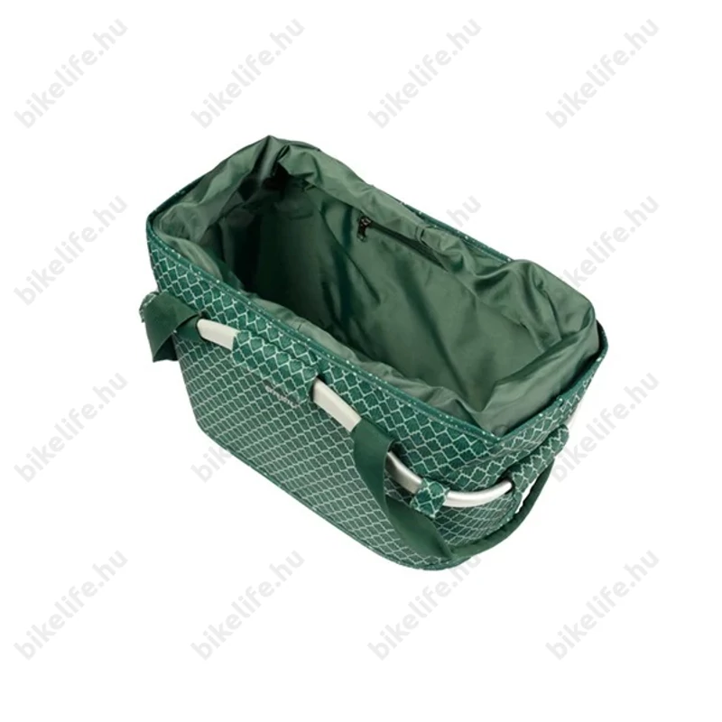 Basil Flair Carry All kosár csomagtartóra Mik 2.0 adapterrel 18 liter kapacitással zöld színben