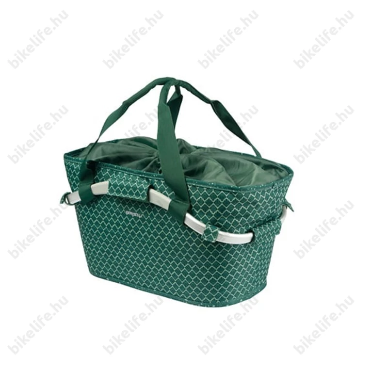 Basil Flair Carry All kosár csomagtartóra Mik 2.0 adapterrel 18 liter kapacitással zöld színben