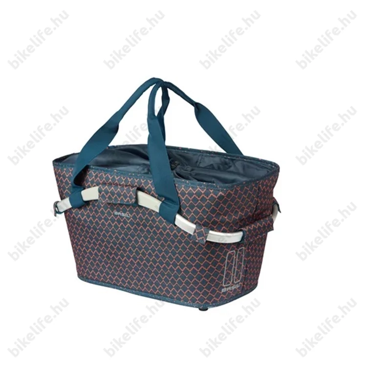Basil Flair Carry All kosár csomagtartóra Mik 2.0 adapterrel 18 liter kapacitással navy kék színben
