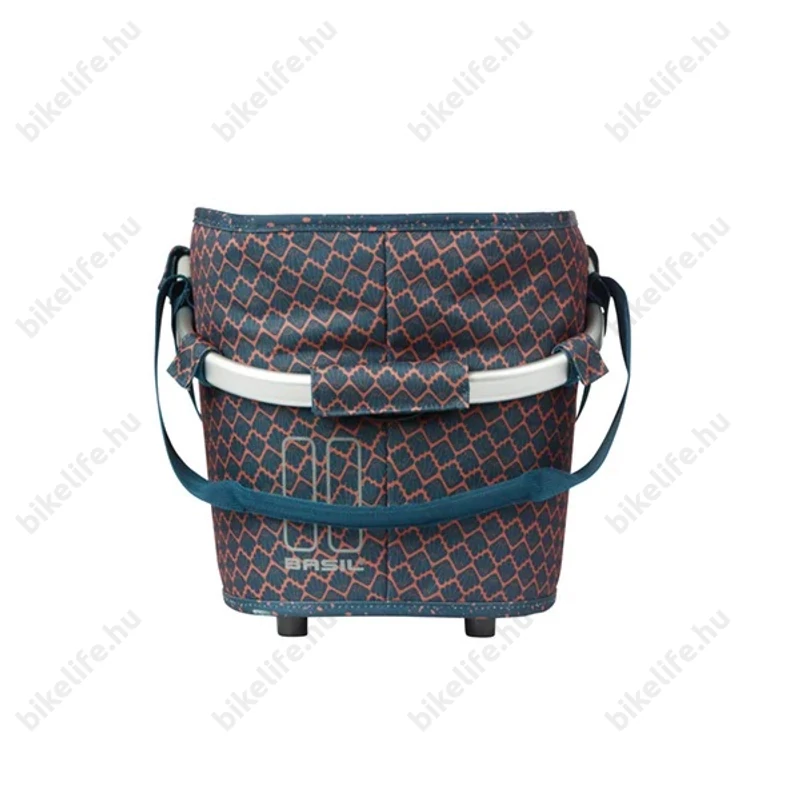 Basil Flair Carry All kosár csomagtartóra Mik 2.0 adapterrel 18 liter kapacitással navy kék színben