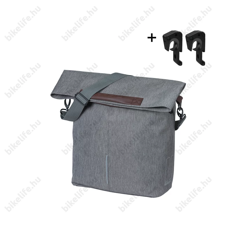 Basil egyoldalas táska City Bicycle Shopper, MIK Hooks, szürke 16L