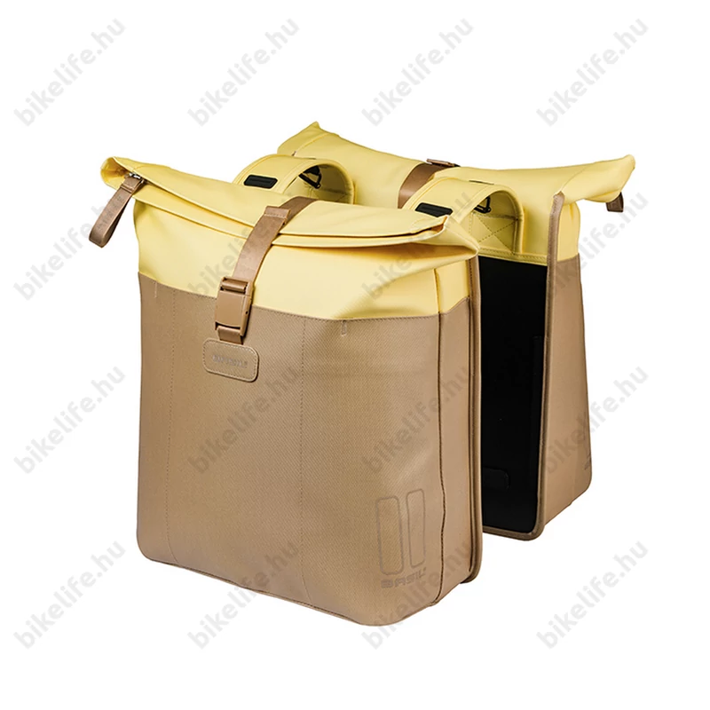 Basil Vive Double Pannier csomagtartóra szerelhető MIK táska 2 részes 35 l, homokszínű/sárga