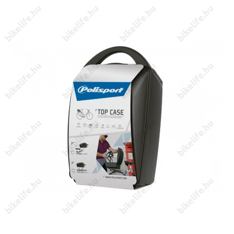 Polisport csomagtartó doboz, zárható, merev falú műanyag, 11 liter űrtartalommal, fekete