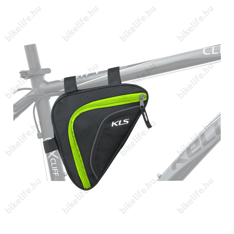 Kellys Wedge váztáska, cseppálló, belső zseb, 0,9L, fekete/lime