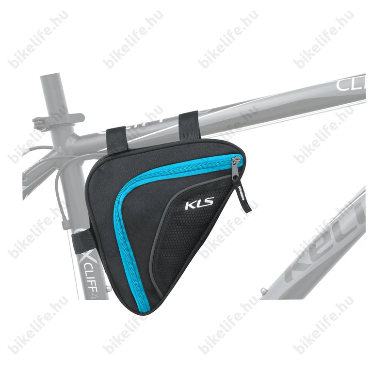 Kellys Wedge váztáska, cseppálló, belső zseb, 0,9L, fekete/sky blue