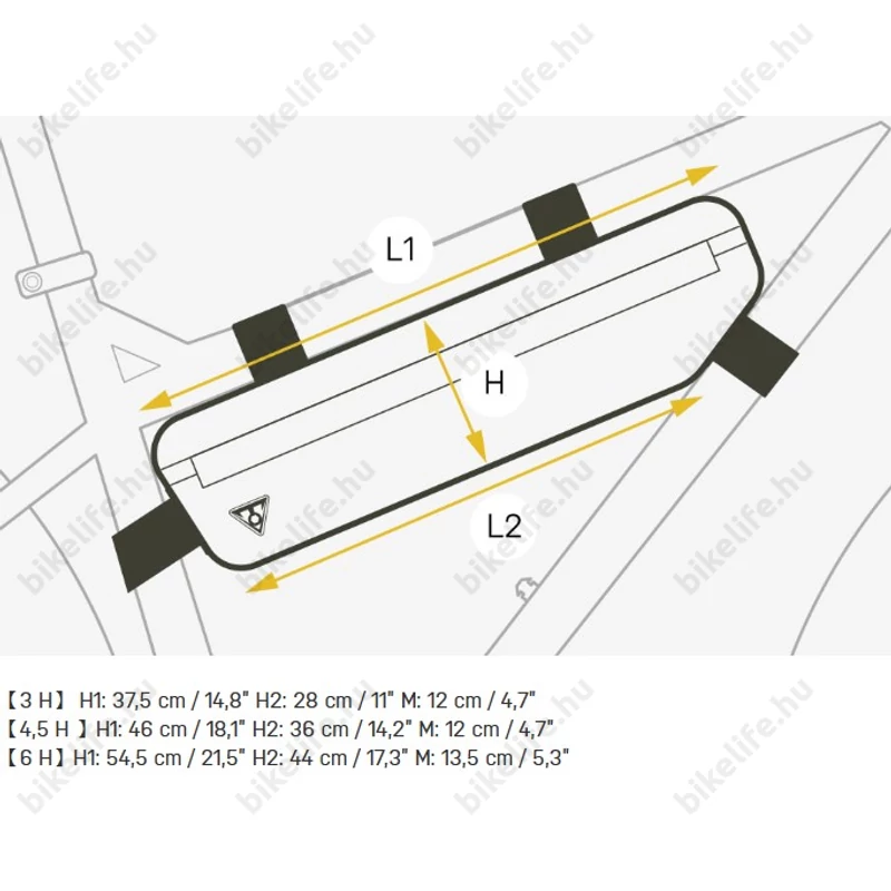 Topeak Midloader váztáska 3L tépőzáras szürke
